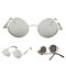 Men Women Round Lens Metal Frame Outdoor UV400 Steampunk Adjustable Polarized Sunglasses  - #04