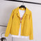 Wild Loose Student Color Denim Blouse Jackets - Yellow