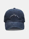 Unisex Cotton Outdoor Sports Washed Made-old Mountaineering Fishing Sunscreen Sunshade Baseball Cap - Navy