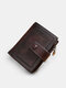 Men Genuine Leather Vintage RFID Large Capacity Wallet Multiple Card Slots Design Purse - Coffee