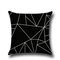 Coussin d'oreiller en lin géométrique noir flèche vague point géométrie croix noir et blanc sans taie d'oreiller décoration de la maison de voiture de base - #sept