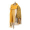 Women Ethnic Style Tassel Woolen Blending Scarf Shawl Casual Warm Breathable Sunscreen Scarf - Yellow
