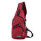 Casual Outdoor Travel USB Charging Port Sling Bag Chest Bag Crossbody Bag - Red