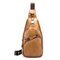 Bullcaptain Vintage Genuine Leather Large Capacity Chest Bag Crossbody Bag For Men - Yellow Brown