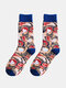 3 Pairs Unisex Cotton Jacquard Cartoon Pattern Chinese Ancient Culture Style Fashion Breathable Socks - #05
