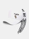 Unisex Cotton Solid Color Metal Pendant Letters Bandage Decoration All-match Baseball Caps - White