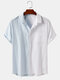 Men 100% Cotton Striped Patchwork Casual Designer Shirt - White