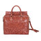 DREAMER Embossed Flower Handbags Vintage Capacity Bohemian Faux Leather Shoulder Bags - Brown