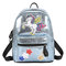 New Trend Fashion Bag Glossy Print Compact Backpack Rainbow Backpack Cute Wild - Blue-638