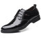 Large Size Men Leather Slip Resistant Business Formal Dress Shoes - Black