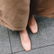 أحذية نسائية كلاسيكية بمقدمة مربعة على شكل حرف V وكعب مكتنزة - اللون البيج