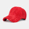 Men Women Striped Corduroy Baseball Cap Sun Hat Outdoor Sunshade Hat - Red