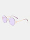 Unisex Irregular Polygonal Rimless Tinted Lenses Metal Double-bridge Sunshade Anti-UV Fashion Sunglasses - Purple