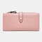 Women 21 Card Slots Solid Long Wallet Purse Phone Bag - Pink