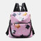 Women Waterproof Anti theft Multi-Carry Printed Casual Backpack Shoulder Bag - #04