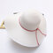 Women Summer Foldable Solid Panama Style Beach Straw Hat Casual Travel Wide Brim Visor Sun Hat - White