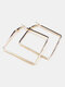Trendy Simple Geometric Square-shaped Alloy Hoop Earrings - Gold