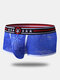 Men Sexy Side Fly Pouch Lace Boxer Briefs Thin Transparent Breathable Underwear - Blue