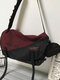 Men Ins Nylon Color Matching Large Capacity Crossbody Bag Shoulder Bag - Red