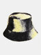 Men & Women Plush Warm Soft Ear Protection Outdoor Fashion Bucket Hat - Black