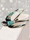 Trendy Stylish Color-match Swallow-shaped Inlaid Rhinestones Alloy Brooch - #01