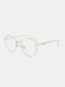 Unisex Metal Big Round Frame Casual Outdoor Anti-Blue Glasses - Gold