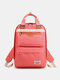 Women Multifunction Splashproof Large Capacity 14 Inch Laptop Bag Backpack - Red