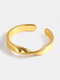 Trendy Simple Irregular Twist Mobius Ring Circle-shaped Adjustable Opening Copper Ring - Gold