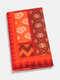 Women Artificial Cashmere Dual-use Geometric Ethnic Pattern Print Fashion Warmth Shawl Scarf - Red