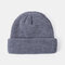 Unisex Solid Color Knitted Wool Hat Skull Caps Beanie hats - Gray