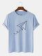 Plus Size Mens 100% Cotton Kite Graphic Short Sleeve Casual T-Shirts - Blue