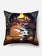Sleeping Cats Pattern Linen Cushion Cover Home Sofa Art Decor Throw Pillowcase - Single side