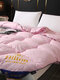 Winter Thick Warm Silk Quilt Duvet Quilted Comforter Bedspread Plush Microfiber Fill Coverlet Quilt - Pink