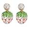 Crystal Round Ball Strawberry Stud Earrings - White