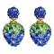 Crystal Round Ball Strawberry Stud Earrings - Azul escuro