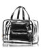 Women Transparent Clear Jelly Patchwork PVC Beach Bag Backpack Handbag - Black 4
