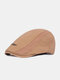 Menico Men Cotton Outdoor Sunshade Short Brim Casual Vintage Forward Hats Beret Flat Caps - Khaki