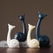 Nordic White Blue Ceramic Figurines Home Decoration Crafts Livingroom Desktop Animal Ornaments - #2