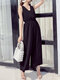 Backless Solid Color Sleeveless Casual Jumpsuit For Women - Black