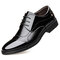 Men Classic Color Blocking Business Formal Dress Shoes - Black