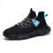 Men Fashion Knitted Fabric Breathable Sport Casaul Running Sneakers - Black