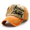 Men Women Vintage Cotton Washed Embroidery Baseball Cap Adjustable Golf Snapback Hat - Orange