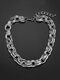Trendy Hip Hop Double-layer O-shaped Patchwork Chain Alloy Necklace - Silver