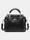 Women Vintage Anti-theft PU Leather Crossbody Bag Shoulder Bag Satchel Bag - Black