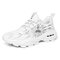 Men Light Weight Soft Lace Up Sport Running Sneakers - White