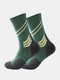 Men Cotton Contrast Color Letters Pattern Sports Socks Breathable Non-slip Socks - Army Green