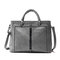 Women PU Leather Square Tote Bag Oil Leather Crossbody Bag  - Grey