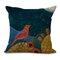 Style vintage petit oiseau carré housse de coussin carré taie d'oreiller bureau à domicile canapé décor - #sept