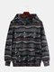 Mens Ethnic Style Knitting Printing Long Sleeve Loose Casual Pullover Hoodies - Black