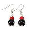 Ethnic Style Jewelry Alloy Turquoise Agate Earrings - Black